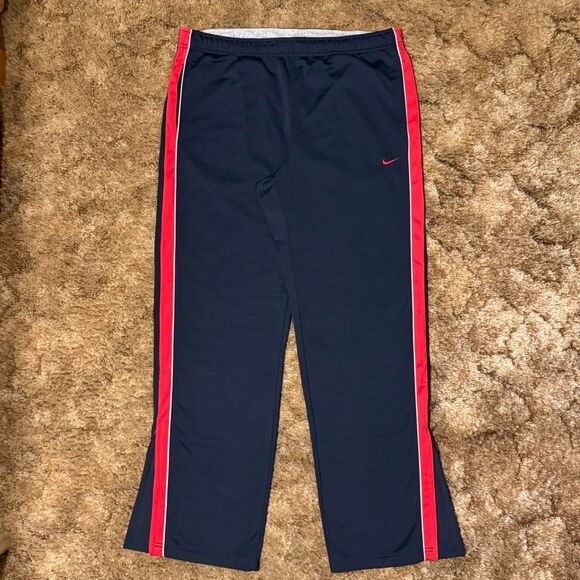 Vintage Y2K Nike Flared Sweatpants Joggers Navy/Red Large - Picture 1 of 7